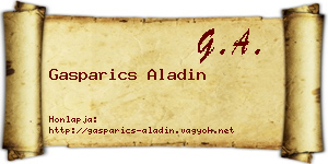 Gasparics Aladin névjegykártya